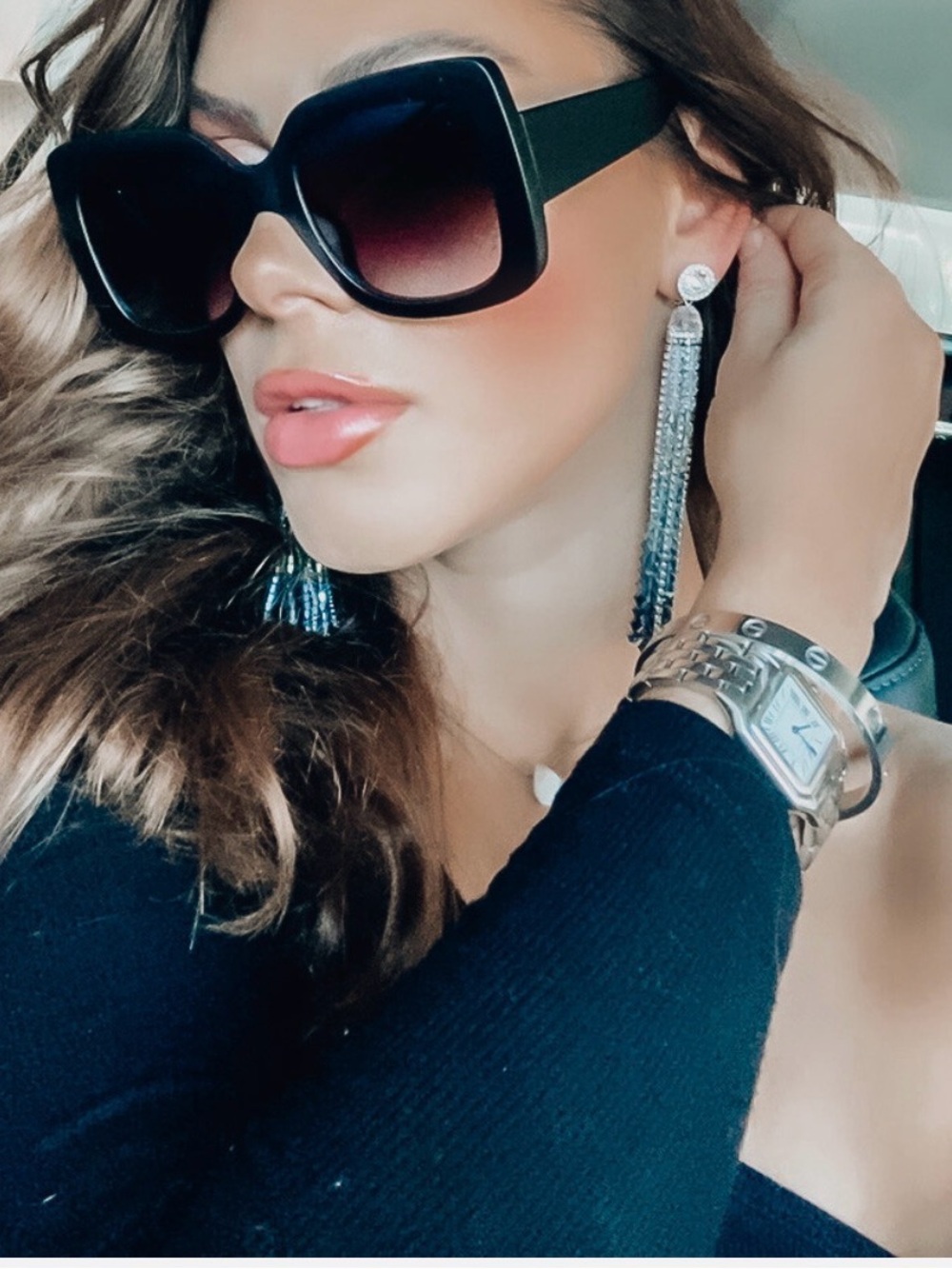 Sunglasses "JACKIE" Large Oversized BIG Square Lady Women Retro Vintage GAFAS